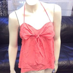 Vintage 90’s smart set 100% silk coral halter top